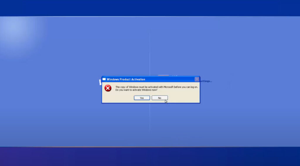 Windows XP Activation Loop