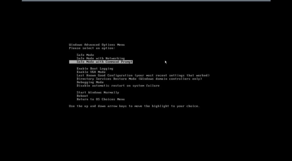 Safe Mode With command Prompt
