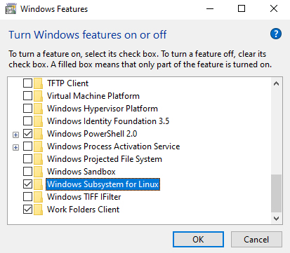 Turn windows feature on or off