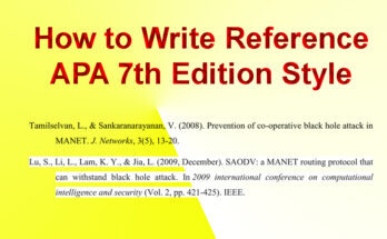 How to Write Reference APA 7th Edition Style