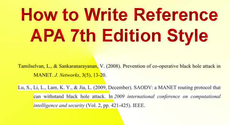 How to Write Reference APA 7th Edition Style