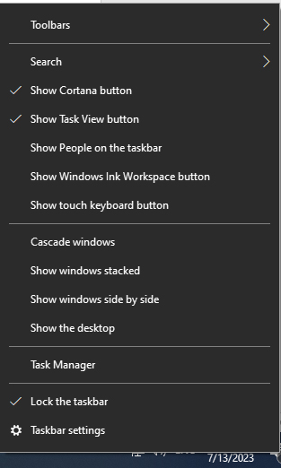 taskbar