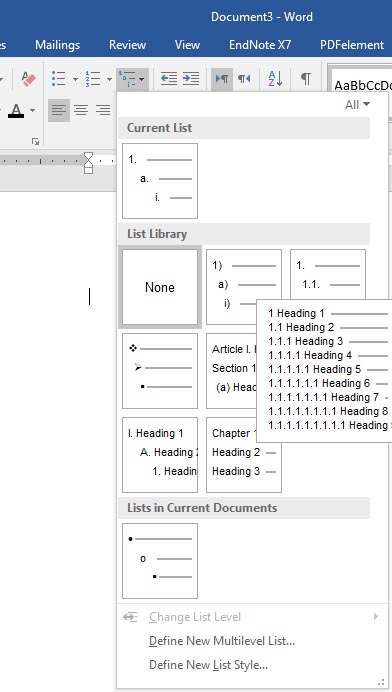 Multilevel List