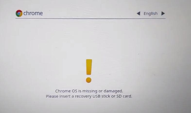 chrome os is missing or damaged