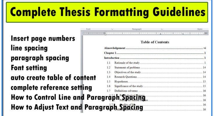 Complete Thesis Formatting Guidelines
