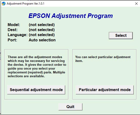 Epson Adjustment Program